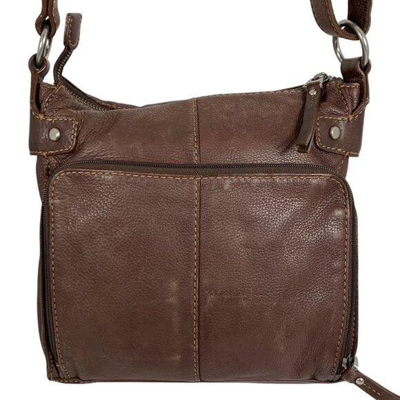 FOSSIL Distressed Brown Pebble Leather Medium Shoulder Crossbody Bag - Picture 4 of 12